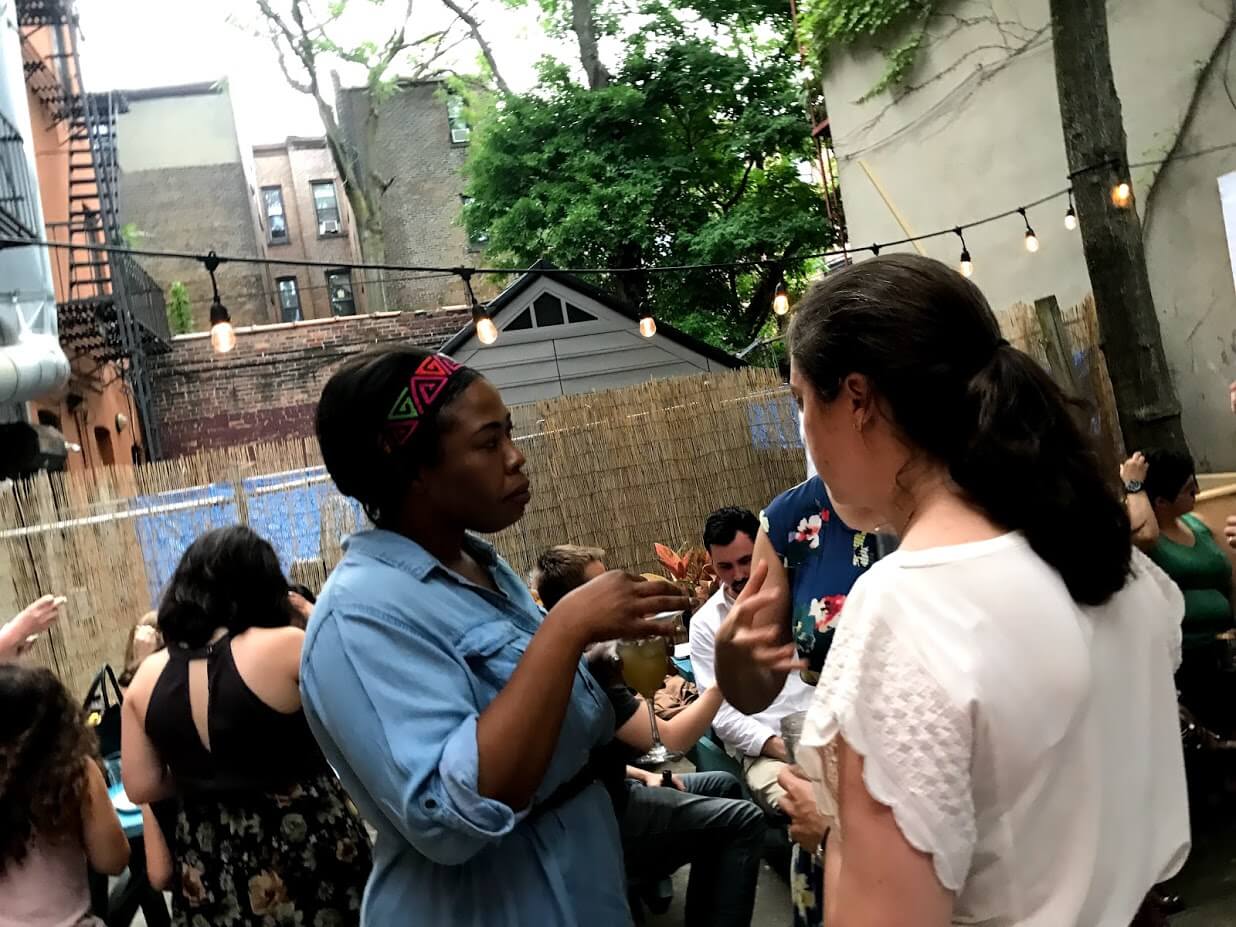 Outdoor courtyard event at Brown Butter