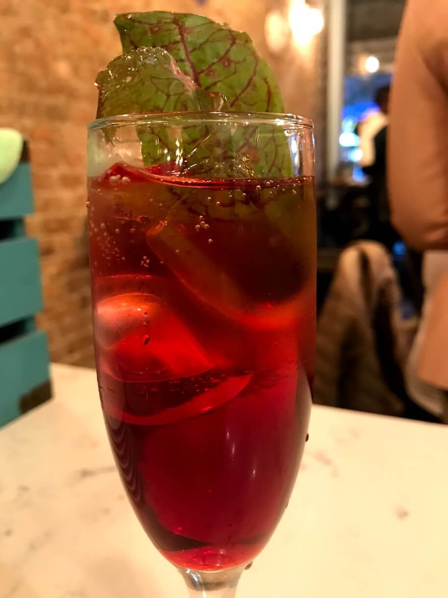 Red cocktail at Brown Butter event