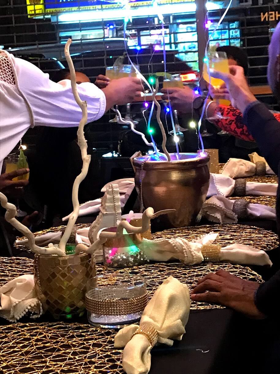 Guests toasting at Brown Butter event